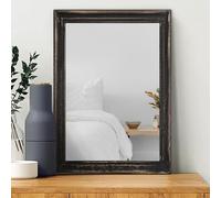 MWAZZLL Mirror Wall with Wood Framed Rectangular Hanging Mirror Retro Wall Mirror for Bathroom Bedroom Vanity Entryway 50x40cm