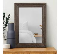 MWAZZLL Rustic Wall Mirror with Wood Frame Farmhouse Rectangle Mirrors for Wall 50x40cm Decorative Hanging Mirror for Bathroom Bedroom