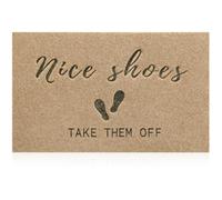MWAZZLL Welcome Mat Outdoor Indoor Nice Shoes Take Them Off Doormat Easy to Clean Large Front Door Mats 90x60cm for Entrance,Patio,High Traffic Areas