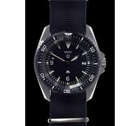 MWC Diver Automatic Black Steel Ceramic Sapphire Date Display Fabric NATO Man Watch