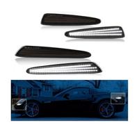 MWCMAMBG Side Marker Blinker Car Front Rear Bumper LED Side Marker Turn Signal Light For Chevrolet For Corvette C6 2005-2013 Smoked Lens Indicator Lamps 4Pcs/set Car Turn Signal Lights(White Light)