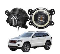 MWCMAMBG Work Light 2 X 30W 12V Angel Eye Fog Light Assembly For Jeep For Grand For Cherokee 2011 2012 2013 Car LED Halo Ring Fog Daytime Driving Lamp DRL Fog Light(White and Yellow)