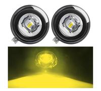 MWCMAMBG Work Light 2 X LED Fog Light With Angel Eye DRL Accessories For Chrysler 300 2007 2008 2009 H10 9005 Car Front Fog Daytime Running Lamp Fog Light(Yellow)