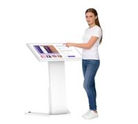 MWE 32 Inch Touch-screen Self Service Kiosk, Floor Standing Digital Signage Display, FHD Information Kiosk, 2 Speakers, Interactive Display for Mall Navigation/Self-Ordering/Advertising/Retail Store