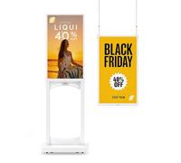 MWE Digital Signage 1000 Nits High Brightness Advertising Display for Shop Window, Indoor Commercial Screen with Floor Stand & Ceiling Mount, Display Kiosk for Retail Stores, Restaurants