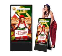 MWE Outdoor Advertising Display Screen - 43" Mobile Waterproof Digital Signage with Built-in Battery, 1000Nits High Brightness LCD, IP55 Rated, Full HD Standee for Retail Promotion, Outdoor Events