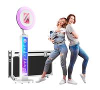 MWE Photo Booth with Flightcase, Ring Light, Logo Customisation, Support Software and Remote Control, Suitable for Parties, Weddings, Rentals, Youtube, Video, Tiktok Live (Light Box, White)