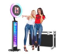 MWE Photo Booth with Flightcase, Ring Light, Logo Customisation, Support Software and Remote Control, Suitable for Parties, Weddings, Rentals, Youtube, Video, Tiktok Live (Light Box, Black)