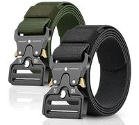 mwellewm 2PCS Tactical Belt, Quick Release Canvas Military Belts with Metal Buckle, Adjustable Nylon Waist Webbing for Work Outdoor Army Policemen Casual Using