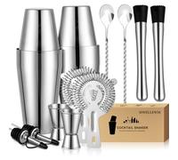 MWELLEWM Cocktail Shaker Set, Boston Shakers Bartending Professional Bartender Kit Bartender Beginner Mixed Alcohol Martini Shaker Tins Tool for Bar Drink
