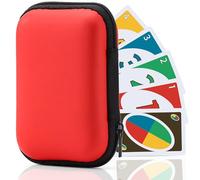 mwellewm Playing Cards Case for UNO, Card Game Case, Practical Playing Card Game Box Holder Storage Box (Red)