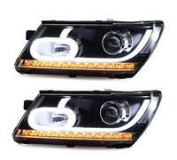 MWESUHN Compatible With Dodge For Journey 2009-2018 Front Bumper Headlight DRL H-ID Angel Eye Bi Xenon Beam Head Lamp Assembly Auto Accessories Headlight Assembly