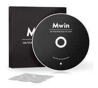 Mwin CD Cleaner Disc for CD Player, Safe and Effective Laser Lens Cleaning Disc with Microfibre Cloth, Lens Cleaner Set for Car and Home CD/VCD/DVD Player