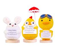Mwmoeen Funny Knitted Pocket Hug Positive Potato | Positive potatoes with positive energy card gift a birthday gift, home, office, decoration. Pack of 3