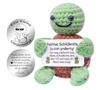 Mwmoeen Funny Positive Turtle Gifts, Pocket Hug Lucky Charm, Creative Knitting Wool Sloth with Positive Energy Card, Best Friend Small Gifts for Women, Size:
