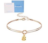 Mwmoeen Knot Bracelet Women's - Golden Chain Bracelets with Letters A-Z, Adjustable Stackable Bracelet Love Knot Bracelet Gifts for Women Girlfriend Girls, Copper