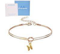 Mwmoeen Knot Bracelet Women's - Golden Chain Bracelets with Letters A-Z, Adjustable Stackable Bracelet Love Knot Bracelet Gifts for Women Girlfriend Girls, Copper