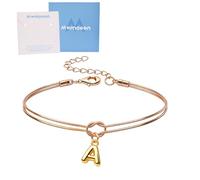 Mwmoeen Knot Bracelet Women's - Golden Chain Bracelets with Letters A-Z, Adjustable Stackable Bracelet Love Knot Bracelet Gifts for Women Girlfriend Girls, Copper