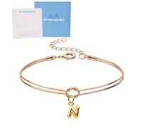Mwmoeen Knot Bracelet Women's - Golden Chain Bracelets with Letters A-Z, Adjustable Stackable Bracelet Love Knot Bracelet Gifts for Women Girlfriend Girls, Copper