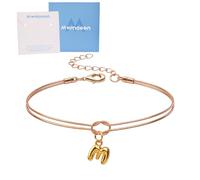 Mwmoeen Knot Bracelet Women's - Golden Chain Bracelets with Letters A-Z, Adjustable Stackable Bracelet Love Knot Bracelet Gifts for Women Girlfriend Girls, Copper