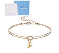 Mwmoeen Knot Bracelet Women's - Golden Chain Bracelets with Letters A-Z, Adjustable Stackable Bracelet Love Knot Bracelet Gifts for Women Girlfriend Girls, Copper