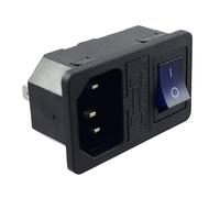 MWMS IEC Connector C-14 with Blue Rotary Switch and Fuse 10A/250V