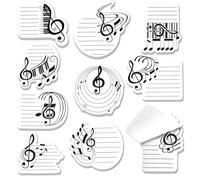 MWOOT 10 Pads 300 Sheets Music-Themed Sticky Notes, Self-Adhesive Notepads with Musical Notes Design, Memo Pads for Students, Teachers, to-Do Lists, Reminders, Choir, and Appreciation Gifts