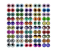 MWOOT 100pcs 12mm Cabochons Glass Eyes for Crafts with Case, Cat Bird Dragon Eyes Fake Glass Monster Eyes, Craft Eyes for Crochet Animals Polymer Clay Sculptures Jewelry Doll Making Props Xmas Gift