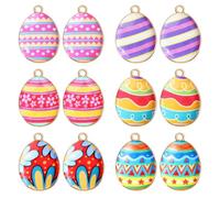 MWOOT 12 PCS Easter Charms for Jewelry Making, Easter Egg Enamel Charms Pendants for Bracelet Necklace Earring Making Crafts DIY Accessories