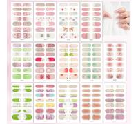MWOOT 14 Sheets Full Wraps Nail Polish Stickers Press on Nail,Women's Nail Sticker Nail Wraps,Self Adhesive Nail Strips Stickers DIY Nail Art Decals,Fingernail Manicure Stickers with Nail File