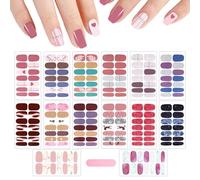 MWOOT 14 Sheets Nail Stickers Self Adhesive, Nail Strips Decals for Women, Sticker Nails Full Wraps Pink, Colors Fingernail Stickers for Women, Fingernail Sticker Stick on Nails, Decal Decorations