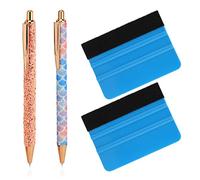 MWOOT 2 Pcs Weeding Tools for Vinyl, Glitter Metal Pin Pen Weeding Tool, Retractable Precision Pin Pen, Air Release Pen Wallpaper Tools Kit with 2 Felt Squeegees for Removing Bubbles DIY Craft Project