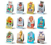 MWOOT 24Pcs Animal Magnetic Bookmarks, Magnet Page Markers Kit for Reading Lover, Creative Magnetic Page Clips Bookmark for Kids Students School Office Book Lovers Reading Supplies (12 Styles,5.5x3CM)
