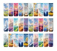 MWOOT 30 Pcs Bible Verse Magnetic Bookmarks, Christian Scripture Inspirational Book Marks for Women & Men, Religious Book Markers Clips for Teachers Students Book Lovers(15 Styles,6x2CM)