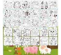 MWOOT 30 Pcs Cute Animal Stencils, Mixed Stencils, Plastic Animals Stencil for DIY Crafts, 12.5 x 12.5cm, White