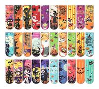 MWOOT 30 Pieces Halloween Magnetic Bookmarks, Magnet Page Markers with Pumpkin Ghost Design, Creative Book Clips for Book Lovers, Students, Party Favors, Gift Bag, Reading Supplies (2x6CM)