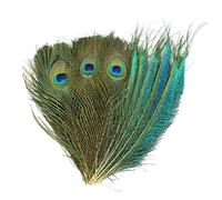 MWOOT 30Pcs Natural Peacock Feathers, Green Peacock Sword Feathers for DIY Crafts Art, Peacock Tail Feathers for Carnival Revelry Masquerade Costume Wedding Holiday Party Decoration (25-30CM)