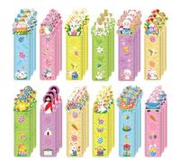 MWOOT 36 Pcs Easter Bookmarks,Double-Side Printing Paper Page Markers Bulk,Cute Bookmark Card Page Clips for Holiday Present,Back to School Supplies for Students Book Lovers Reading Gifts(15x4cm)