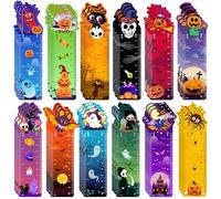 MWOOT 36 Pcs Halloween Bookmarks, Double-Sided Paper Page Markers Bulk, Cute Bookmark Clips Reading Markers, Back to School Supplies for Students and Friends, Reading Gifts (15x4cm)