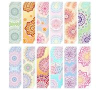 MWOOT 36 Pcs Mandala Paper Bookmarks, Double-Sided Paper Page Markers Bulk, Flower Bookmark Clips Reading Markers, Back to School Supplies for Students and Friends, Reading Gifts (15x4cm)