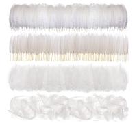MWOOT 4 Styles Assorted Crafts Feathers, 400Pcs White Feathers, Crafts Art Goose Feathers for DIY Dream Catchers, Halloween Costume, Handmade Earring, Wedding Party, Easter Home Activities Decoration