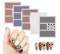 MWOOT 5 Sheets Nail Art Stickers - 3D Self-adhesive Decals for French Nails - DIY Manicure Tips