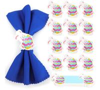 MWOOT 50 Pcs Easter Paper Bunny Napkin Rings, Easter Rabbit Egg Napkin Ring Holders Buckle for Holiday Birthday Party Dinner Banquet Decoration, Cute Disposable Table Settings Accessories