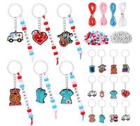MWOOT 516 Pcs Nurse Keychain Making Kit, DIY Keychain with Medical Themed Pendant Keyring, Letter Beads, Appreciation Gift for Nurses, Handmade Keyring for Key Handbag Backpack Charms Party Favors