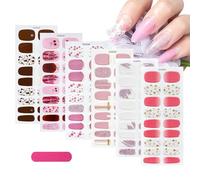 MWOOT 6 Sheets Nail Stickers Self Adhesive, 9 Sizes Full Nail Wraps Pink Decals for Fingernail Art, Fingernail Stickers Nails Strips, Decoración de Uñas, Stick on Nails for Women, Sticker Decorations