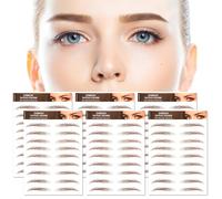 MWOOT 6 Sheets Natural Fake Eyebrow Transfers, Waterproof Temporary Brow Grooming Shaping Stickers for Women and Girls (Brown-05)