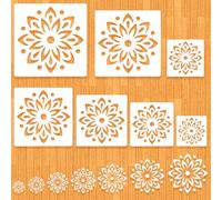MWOOT 7 Pieces Mandala Stencil, 7 Sizes Flower Stencils Templates for Painting on Wood Tile Canvas, Wall Stencils for Crafts Reusable, Floral Stencil for DIY Crafts and Scrapbook Decor 8-20 CM