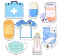 MWOOT 8 Pads 240 Sheets Nurse Sticky Notes, Self-Adhesive Notepads with Medical Themed, Memo Essentials for Students, Teachers, to-Do Lists, Reminders, Hospital and Appreciation Gifts