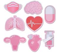 MWOOT 8 Pads 240 Sheets Nurse Sticky Notes, Self-Adhesive Notepads with Medical Themed, Memo Essentials for Students, Teachers, to-Do Lists, Reminders, Nursing and Appreciation Gifts