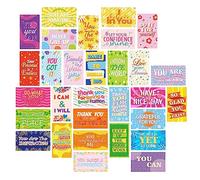 MWOOT 90 Pcs Inspirational Word Note Cards, Encouragement Greeting Cards for School Workplace Gifts, Mini Appreciation Business Cards for Students Teachers Kids (30 Styles,Colorful)